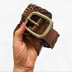 Lucky Brand Braided Boho Leather Belt L Large